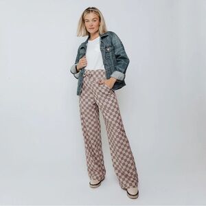 Albion Fit Audrey Trouser Brown Checkers